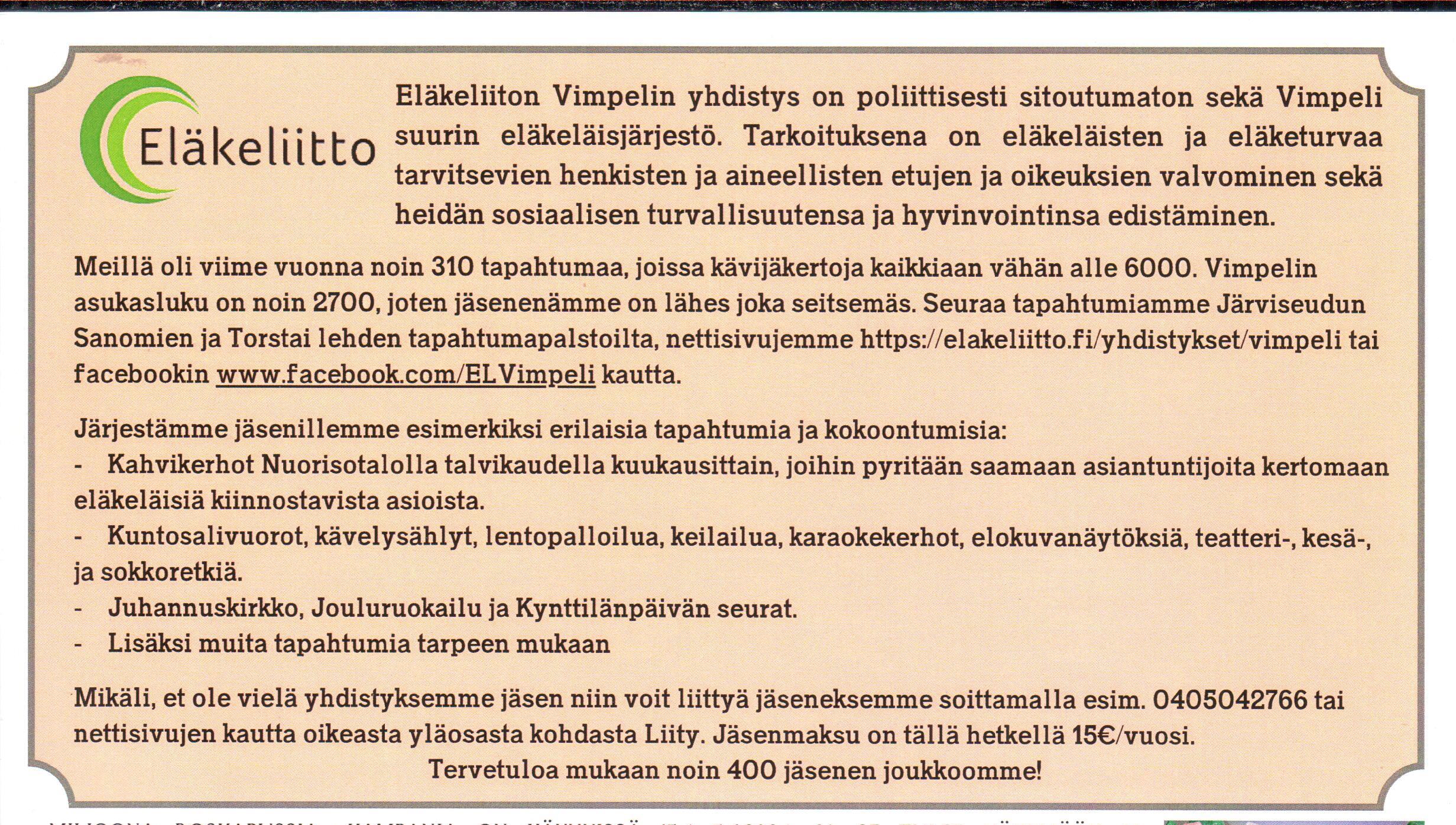 Vimpelin kuntatiedote